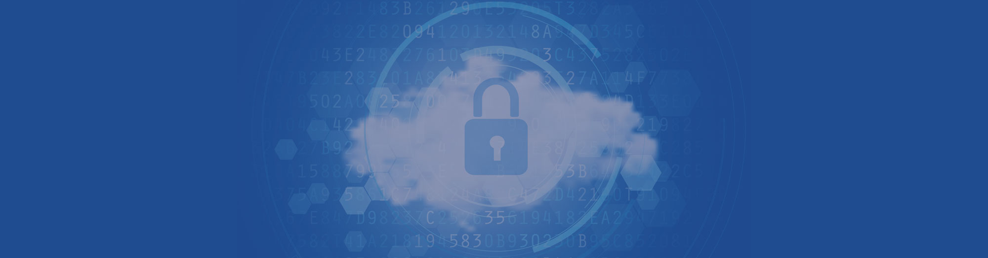 Secure Padlock in Cloud Blue Background