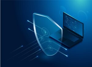 Cybersecurity Shield Laptop